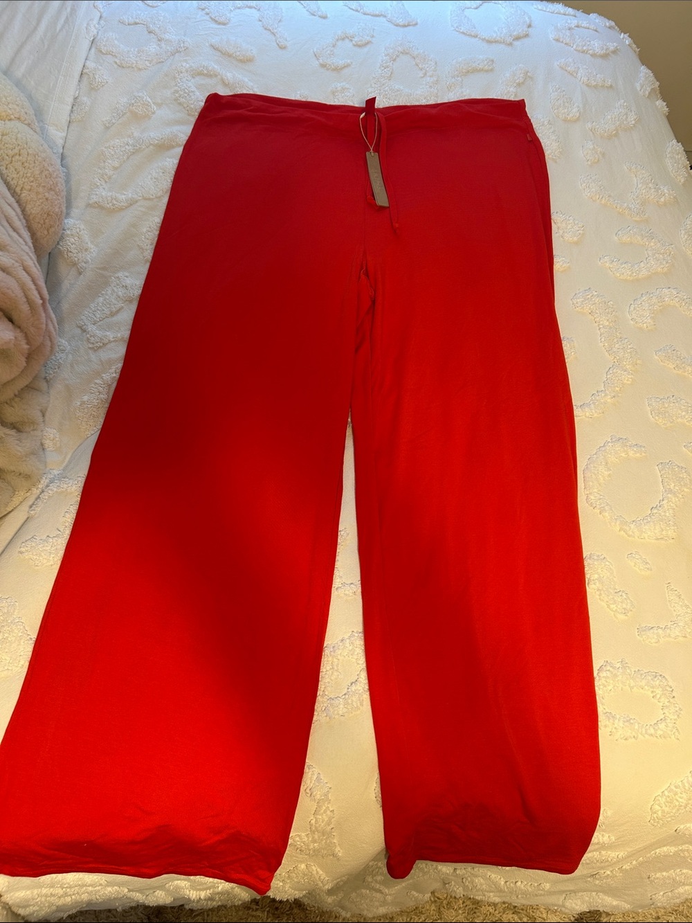 SKIMS Red Relaxed Wide-Leg Lounge Pants